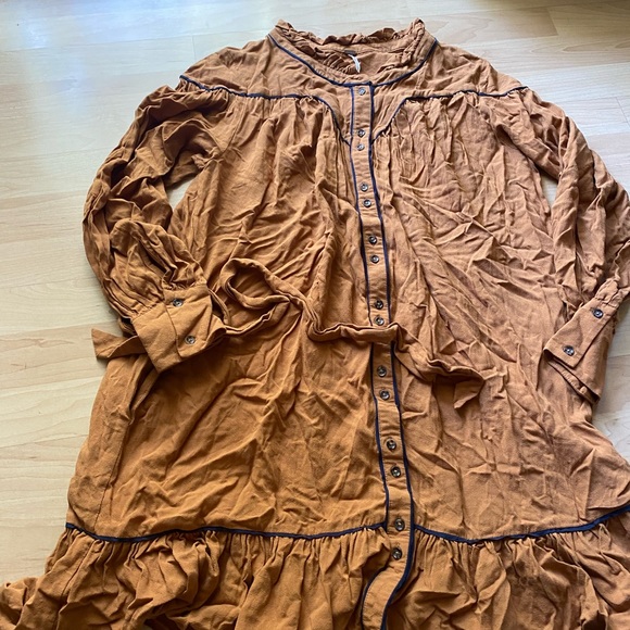 Free people diamond head embroidered western midi dress size s - Picture 3 of 8